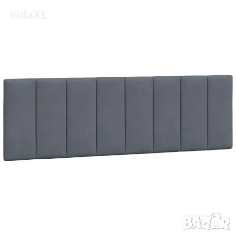 vidaXL Мека табла за легло Hanko, тъмносива, 160 см, кадифе