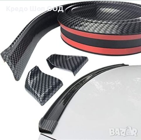 Универсален гумен лип спойлер за багажник карбон и черен, заден капак, снимка 3 - Аксесоари и консумативи - 41163010