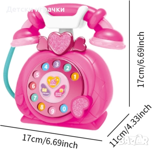 Телефон със светлинен и звуков циферблат, музикален, интерактивен, снимка 10 - Други - 52743754