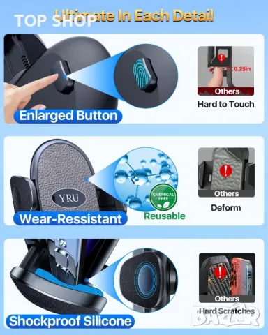 Нова Поставка за мобилен телефон за автомобил кола универсална стойка, снимка 6 - Селфи стикове, аксесоари - 49509653
