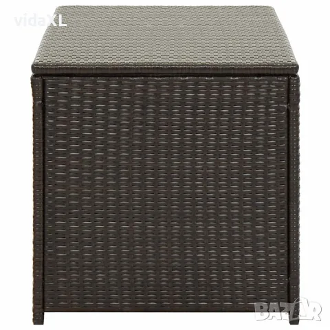 vidaXL Градински сандък за съхранение, полиратан, 100x50x50 см, кафяв, снимка 5 - Ракли - 56147633
