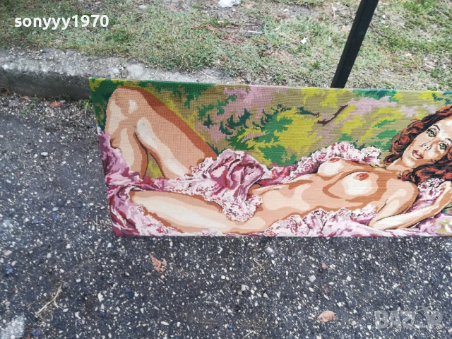 КАРТИНА-114Х50СМ-ГОБЛЕН ОТ ФРАНЦИЯ 0410251700, снимка 2 - Антикварни и старинни предмети - 51944395