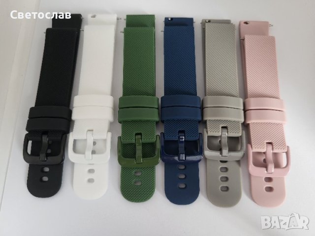 Силиконова каишка за Huawei GT4 41 mm/ GT5 41 mm, Garmin Vivoactive 4S/ Vivomove 3S/ Venu 2S 18 мм, снимка 3 - Смарт гривни - 36033907