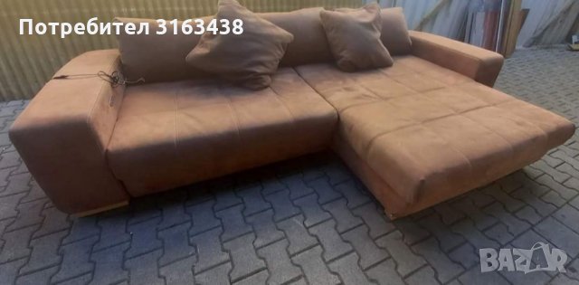 Кафяв ъглов диван с електрически функции, снимка 9 - Дивани и мека мебел - 36002991