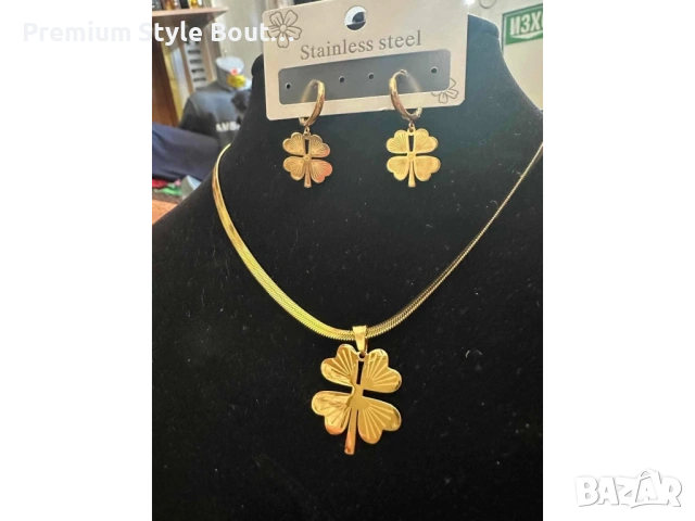 комплект колие и обеци от медицинска стомана 