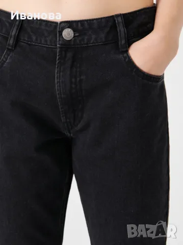 Памучни черни дънки. Свободен крачол, снимка 4 - Дънки - 49884201