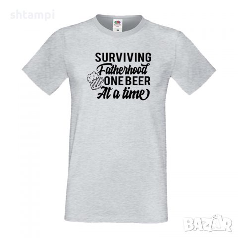 Мъжка тениска Surviving Fatherhood One Beer At A Time Дядо,Празник,Татко,Изненада,Повод,Рожден ден, , снимка 5 - Тениски - 36504832