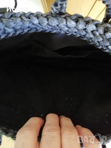 Черна, ратанова чанта, снимка 2 - Чанти - 36383528