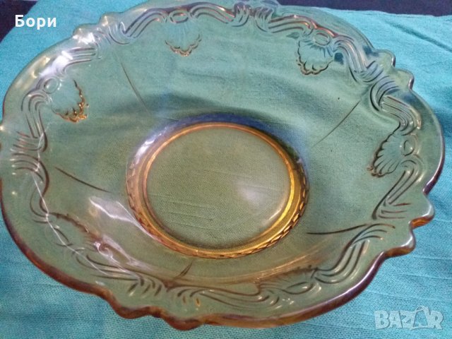 Българско цветно стъкло, снимка 4 - Чинии - 34274232