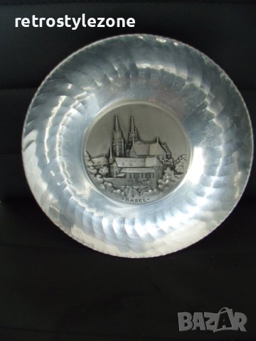 № 6951 старо метално пано BASEL , снимка 2 - Други ценни предмети - 40462619