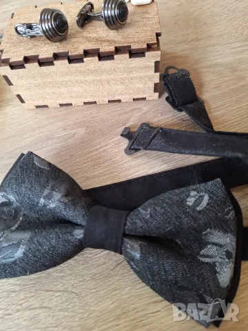 Нов мъжки костюм Андрюс,номер 58,ръкавели и папионка, снимка 6 - Костюми - 50392845