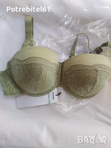 Нов дантелен зелен сутиен с етикет , снимка 3 - Бельо - 53120756