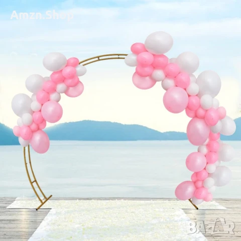 Сватбена Украса Арка Кръгла метална арка Декорация за Рожден Ден , Парти , снимка 6 - Декорация за дома - 50581365