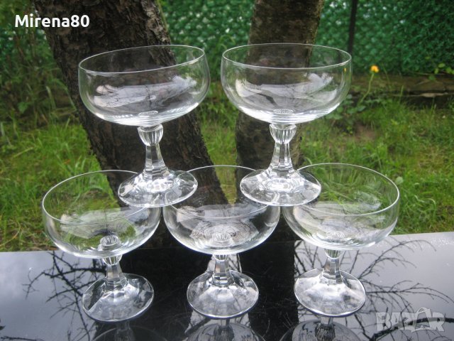 Кристални чаши за шампанско - 5 бр. , снимка 2 - Сервизи - 40853625