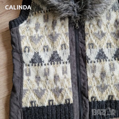 Promod зимно елече с яка от косъм, снимка 3 - Елеци - 47774250