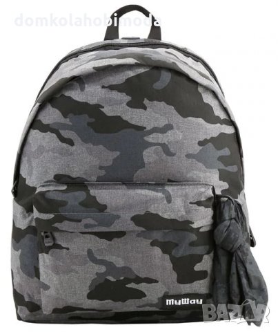 Раница с две прегради и два джоба, Меки презрамки, Подсилен гръб,33x17x42 см,Джоб за телефон с изход