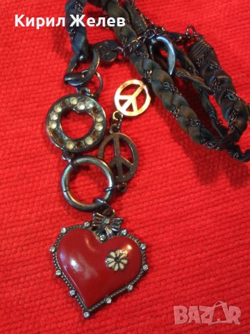 HARD ROCK Марково ЕМАЙЛИРАНО КРИСТАЛНО БЕЛ ЕПОК СТИЛ АРТ КОЛИЕ от МАТИРАНА БЛАГОРОДНА СТОМАНА 38715, снимка 3 - Колиета, медальони, синджири - 41761968