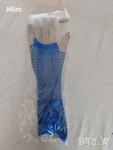 Флуоресцентни мрежести ръкавици в розово и синьо, снимка 4 - Ръкавици - 37268210