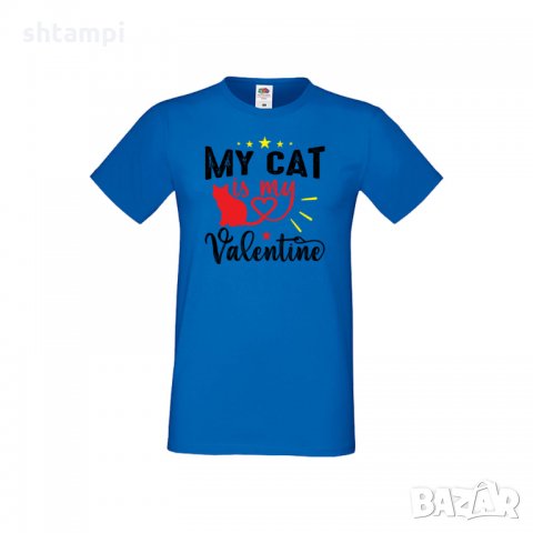 Мъжка тениска Свети Валентин My Cat Is My Valentine 1