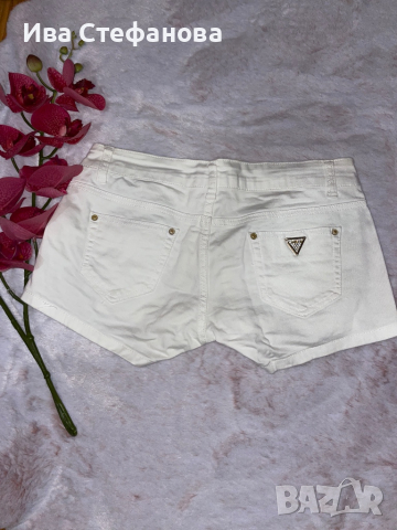Дънкови къси панталони бели изчистен модел еластични , снимка 3 - Къси панталони и бермуди - 36319333