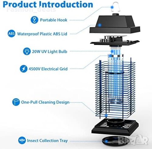 Нов Водоустойчив капан унищожител за мухи комари Дом Лампа убиец, снимка 9 - Други стоки за дома - 41918392
