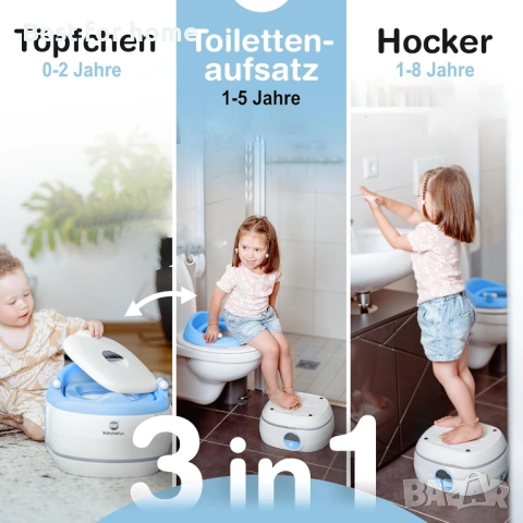 Детско гърне 3 в 1 + Детска тоалетна чиния + Табуретка / тоалетна , снимка 2 - Други - 53536505