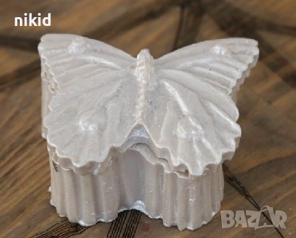 Пеперуда кутия 2 части силиконов молд форма гипс бижу декор украса сувенир, снимка 2 - Форми - 40352617