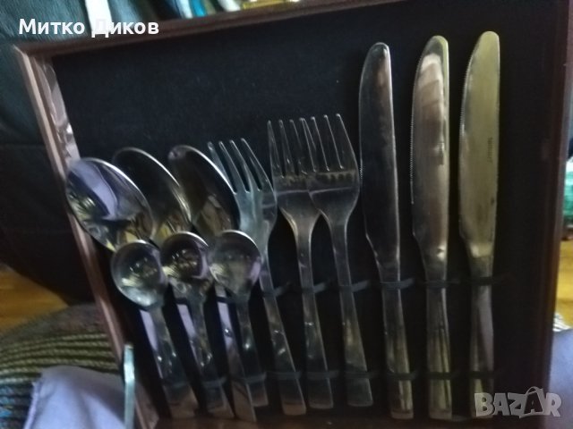 Lamart марков комплект от 24 броя-6 вилици-12 лъжици-6ножа нови в дървена кутия, снимка 3 - Прибори за хранене, готвене и сервиране - 40483208