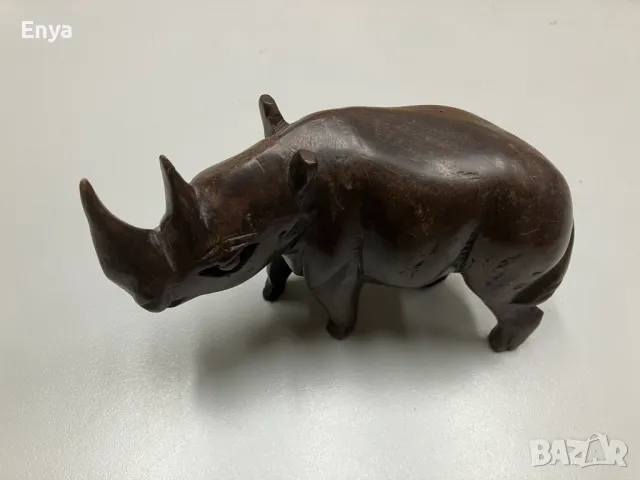 Статуетка от абанос (дърворезба) - носорог, снимка 3 - Колекции - 49315336