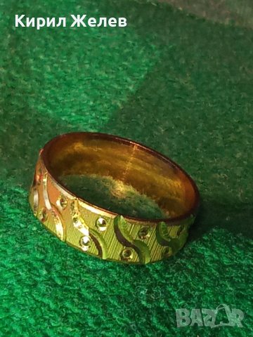 ВИНТИДЖ БРОНЗОВ ПОЗЛАТЕН ГРАВИРАН КРАСИВ РЕТРО СТИЛ ПРЪСТЕН ХАЛКА 70231, снимка 5 - Пръстени - 30285798
