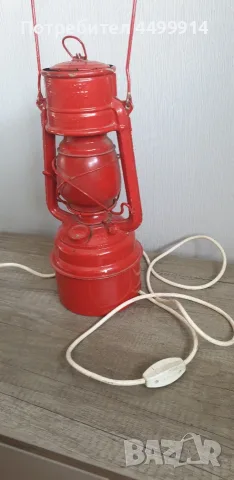 Стара лампа тип фенер Feuerhand преработена в настолна лампа, снимка 4 - Антикварни и старинни предмети - 56211712