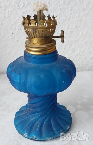 Лампи малки, газени: Стара синя газена лампа, красива и други малки лампа, стъклена газена лампа, снимка 6 - Други - 42256598