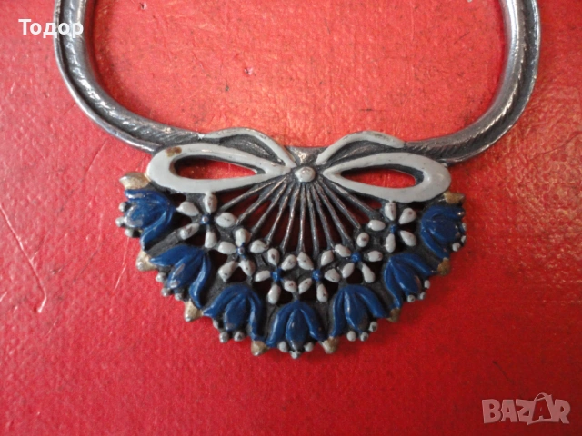 Калаена фигура с емайл , снимка 3 - Антикварни и старинни предмети - 53302641