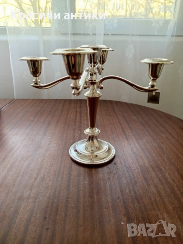 Свешник, красив, висок, посребрен, снимка 12 - Антикварни и старинни предмети - 52621808