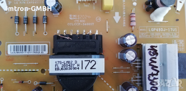 Захранване Power Supply Board EAY64511101 (1.7) LG 49UN7300, снимка 3 - Части и Платки - 36298546