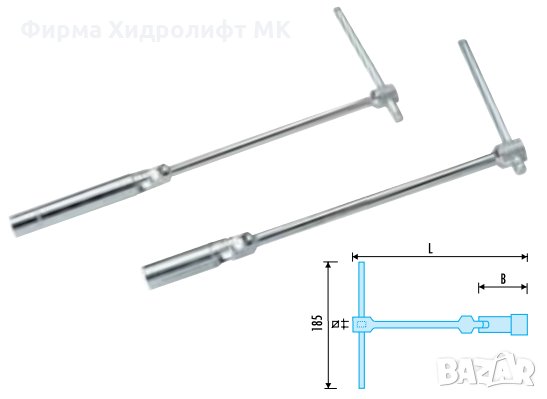 FACOM B.J19R1A Ключ за свещи 19мм с дълга дръжка 3/8'' шестостен, снимка 3 - Други инструменти - 34501784