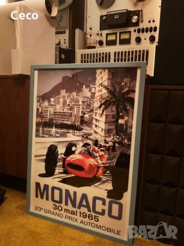  Vintage Ретро Постер Formula 1, Monaco, Monte Carlo 50см/70см+рамка IKEA , снимка 1 - Колекции - 34719490