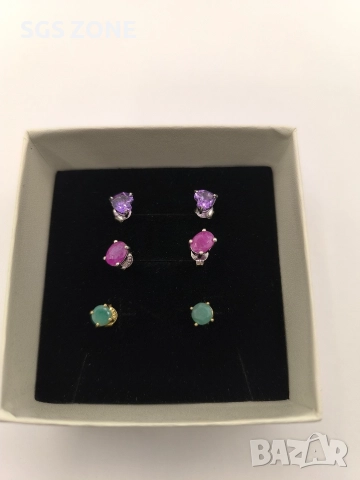 Сребърни обеци с рубин., снимка 16 - Обеци - 52873074