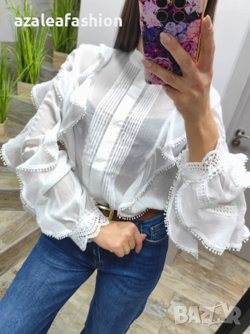 Бяла дамска риза, снимка 4 - Ризи - 52686401