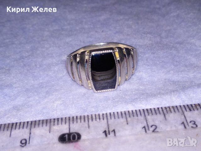 Стар СССР СКЪПОЦЕНЕН с ЧЕРЕН ОНИКС АЖУРЕН СРЕБЪРЕН ПРЪСТЕН с ПЕЧАТ за СРЕБРО 925 и Щемпел УВЮА 38735, снимка 12 - Антикварни и старинни предмети - 41741224