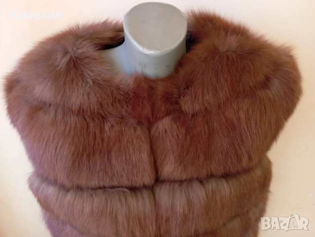 Дълга жилетка от лисица , снимка 6 - Палта, манта - 52955720