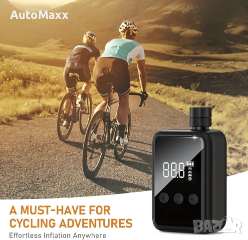 Tiiletzote преносим въздушен компресор за велосипед,мини помпа за гуми 130 PSI с манометър , снимка 8 - Велосипеди - 53539155