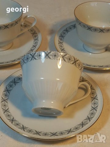 Немски фин костен порцелан чаша с чинийка , снимка 2 - Чаши - 40331292