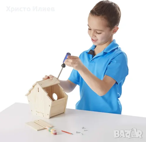 Дървена Къщичка за птици Melissa & Doug Направи си сам, снимка 2 - Други - 49728470