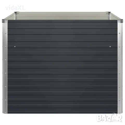 vidaXL Повдигната леха, антрацит, 100x100x77 см, поцинкована стомана, снимка 6 - Саксии и кашпи - 56147571