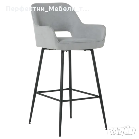 Комплект бар столове и трапезарн столове за кухня и хол в общ обем-сива гама, снимка 2 - Столове - 50345492