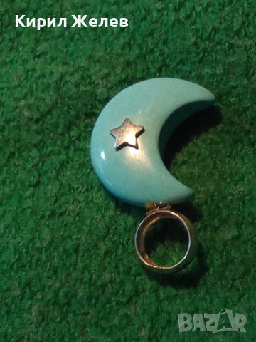 ПОЛУМЕСЕЦ и ЗВЕЗДА РЕТРО АРТ ПЕНДАНТ от СРЕБРО и ВЕНЕЦИАНСКО СТЪКЛО МУРАНО СТАРА РЪЧНА РАБОТА 26827, снимка 12 - Антикварни и старинни предмети - 40524121