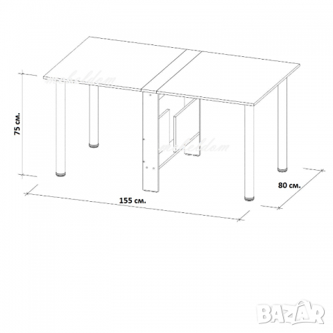 Трапезна/кухненска сгъваема маса (код-2275), снимка 11 - Маси - 36406811