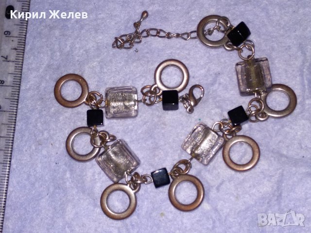 ШАРМАНТНА ПОМЕДНЕНА ВИНТИДЖ АРТ ГРИВНА от БЛАГОРОДНА СТОМАНА с ВЕНЕЦИАНСКИ ТИП ЦВЕТНО СТЪКЛО 37381, снимка 8 - Гривни - 41682657