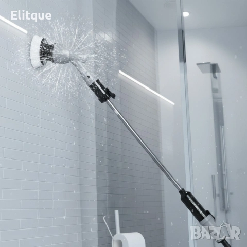 Водоустойчива електрическа почистваща четка с литиево-йонна батерия и регулируема дръжка, снимка 4 - Други стоки за дома - 53535451